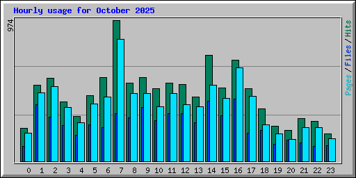 Hourly usage for October 2025